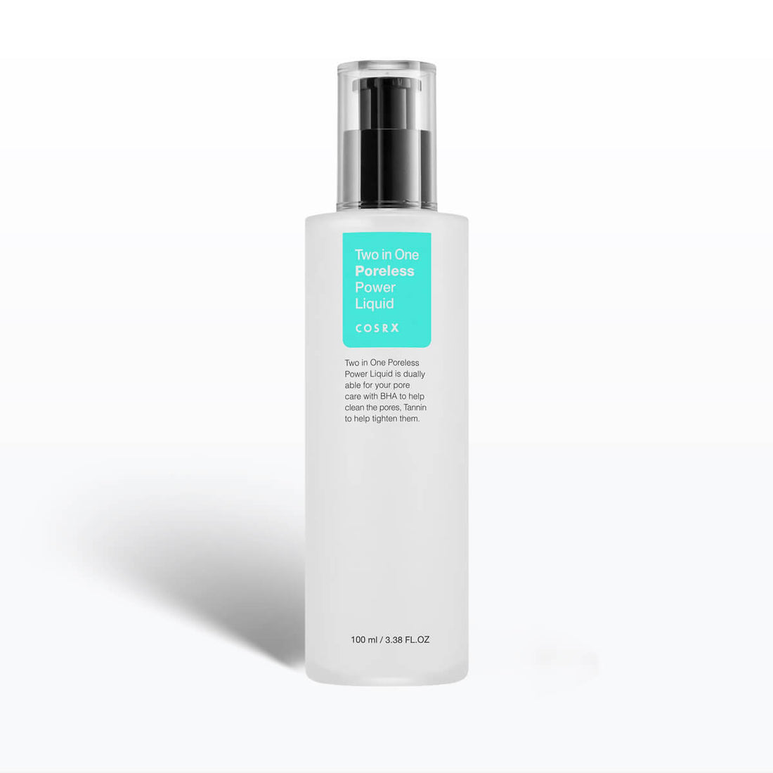 CosRX poreless power liquid bottle on a white background