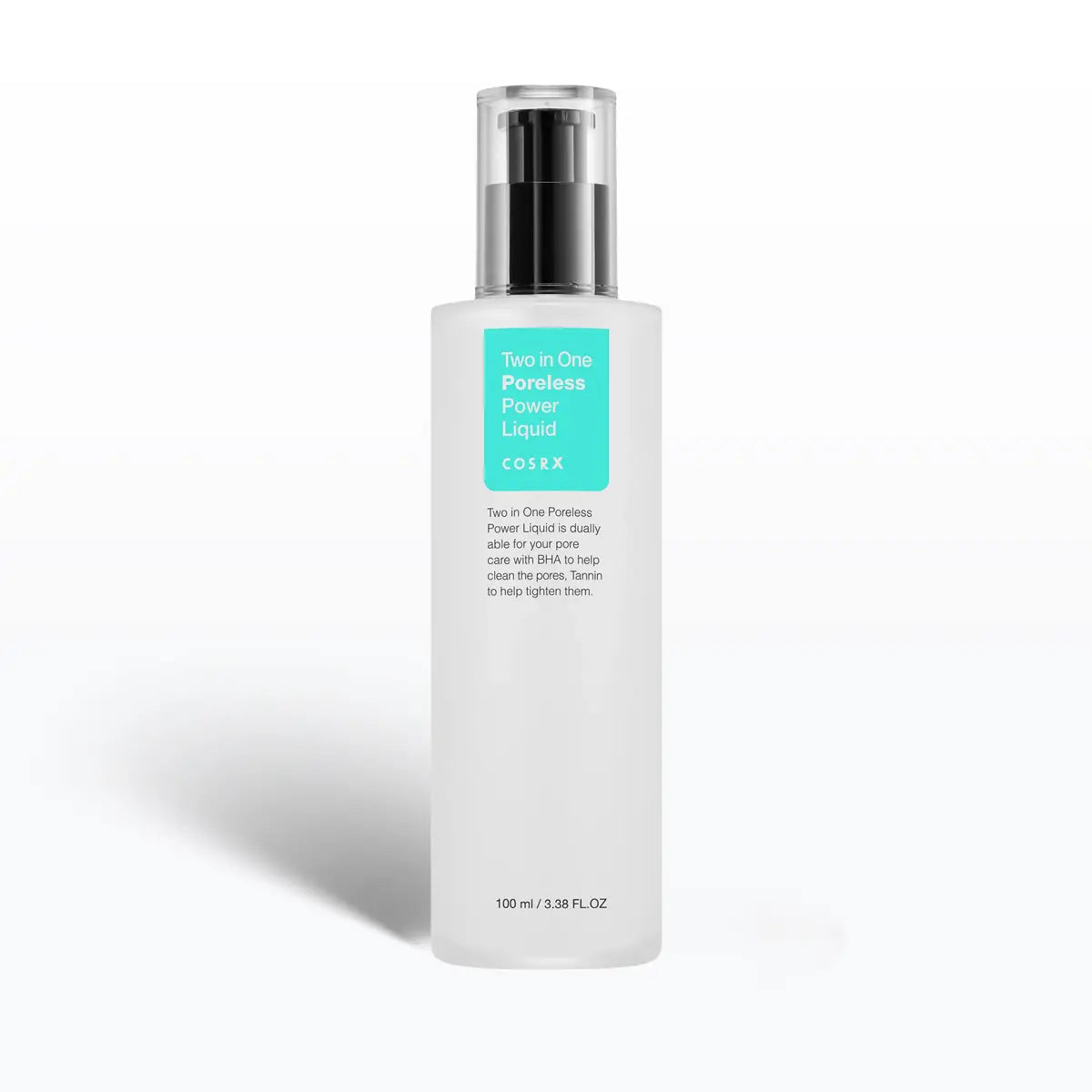 Cosrx poreless power liquid bottle on a white background