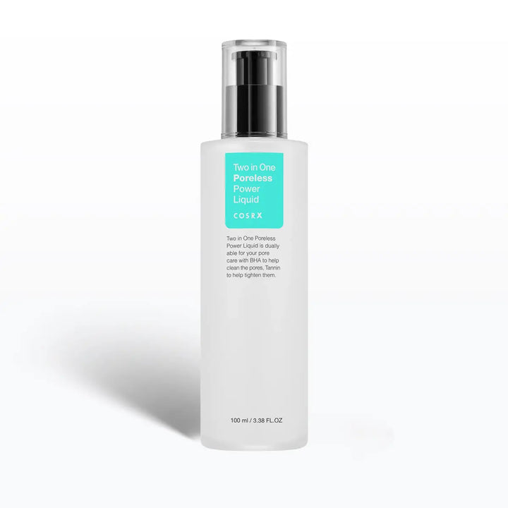 Cosrx poreless power liquid bottle on a white background