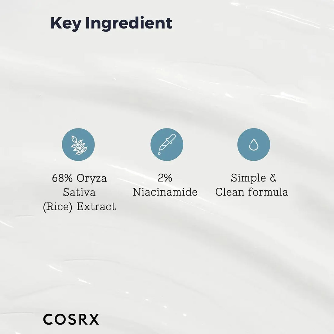 COSRX product with key ingredients listed on a white background