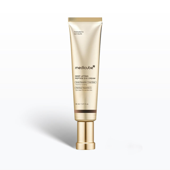 Medicube Deep Lifting Peptide Eye Cream tube on a white background