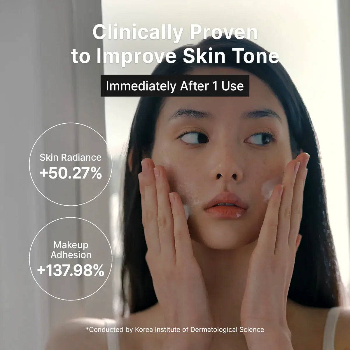 Clinically proven results showcasing Dr. Althea ABC Glow Serum improving skin tone and radiance.