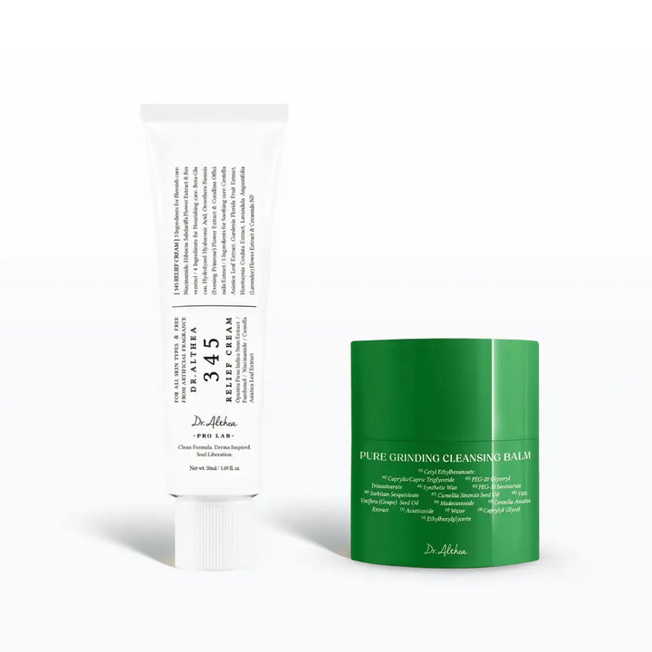 345 Relief Cream & Pure Grinding Cleansing Balm Set