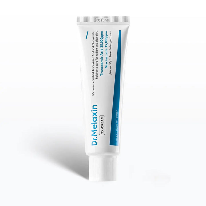 Dr. Melazin TX cream tube on a white background