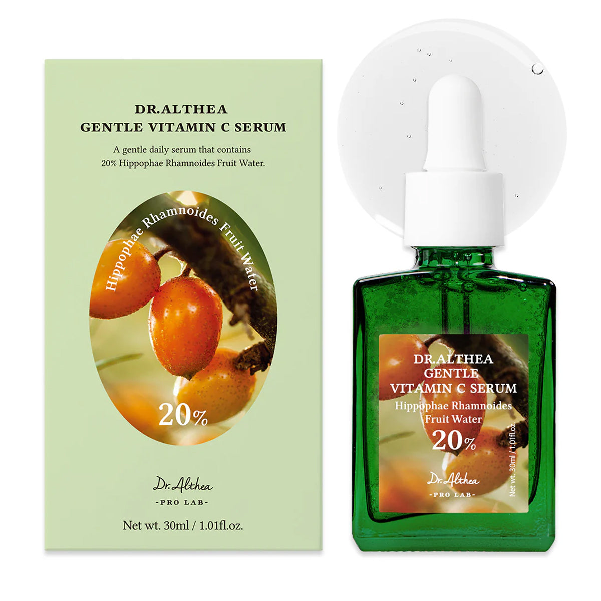 Dr. Althea Gentle Vitamin C Serum – Korean skincare brightening serum for sensitive skin with stabilized Vitamin C and soothing ingredients. Front 2