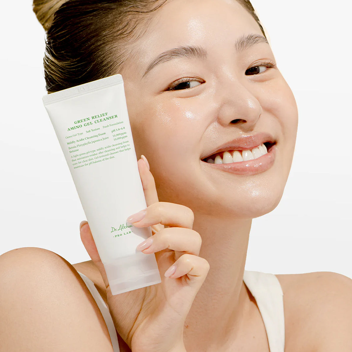 Dr. Althea Green Relief Amino Gel Cleanser – Korean skincare cleanser with amino acids, Centella, and Tea Tree for sensitive and acne-prone skin. front3