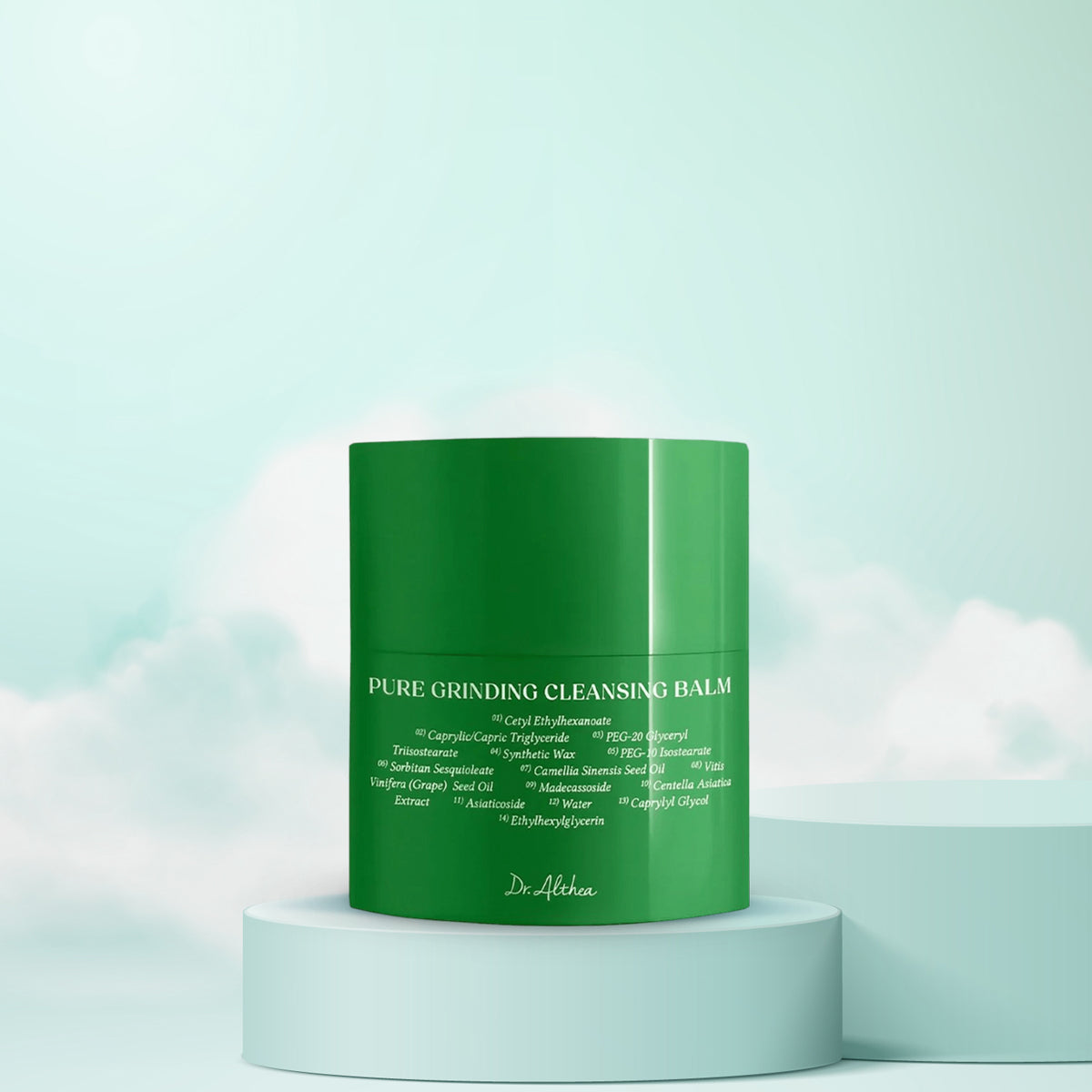 Dr. Althea Pure Grinding Cleansing Balm – Korean skincare cleansing balm for sensitive skin, melts makeup and nourishes with Centella and Green Tea. Front