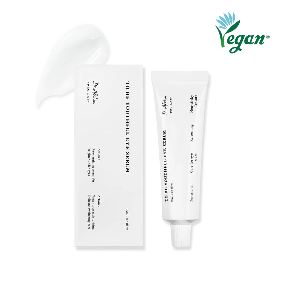 Dr. Althea To Be Youthful Eye Serum – Korean skincare eye treatment with peptides, hyaluronic acid, and adenosine for anti-aging and hydration. Vegan