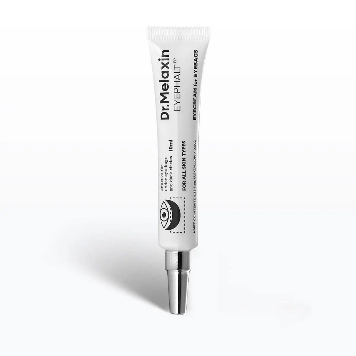 Dr. Melaxin eye cream tube on a white background