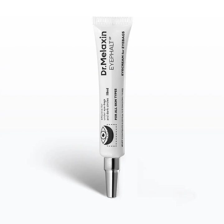 Dr. Melaxin eye cream tube on a white background