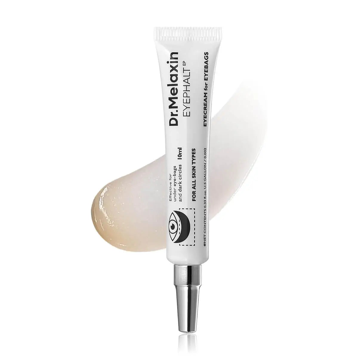 Dr. Melaxin eye cream tube on a white background