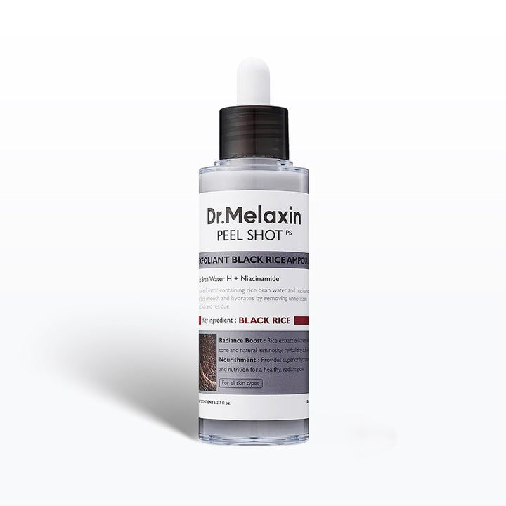 Dr. Melaxin Peel Shot PS skincare ampoule bottle on a white background