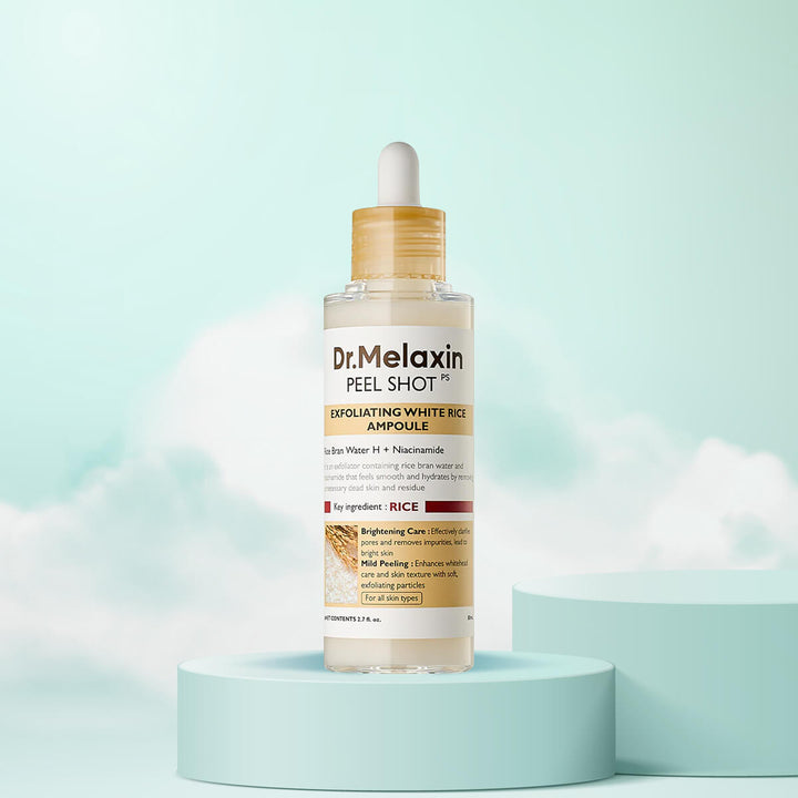 Dr. Melaxin Peel Shot Glow White Rice Ampoule 80mL Korean exfoliating ampoule