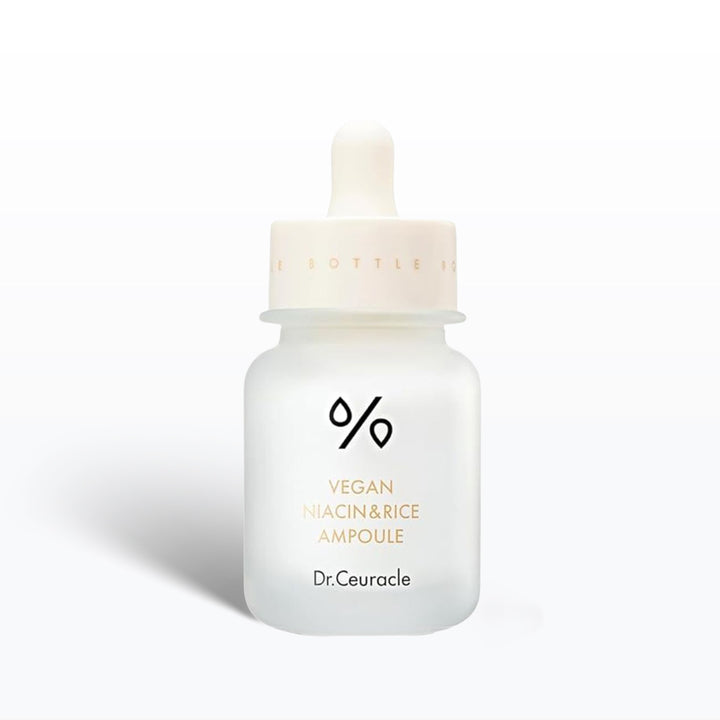 Dr. Ceuracle vegan niacin & rice ampoule bottle on a white background