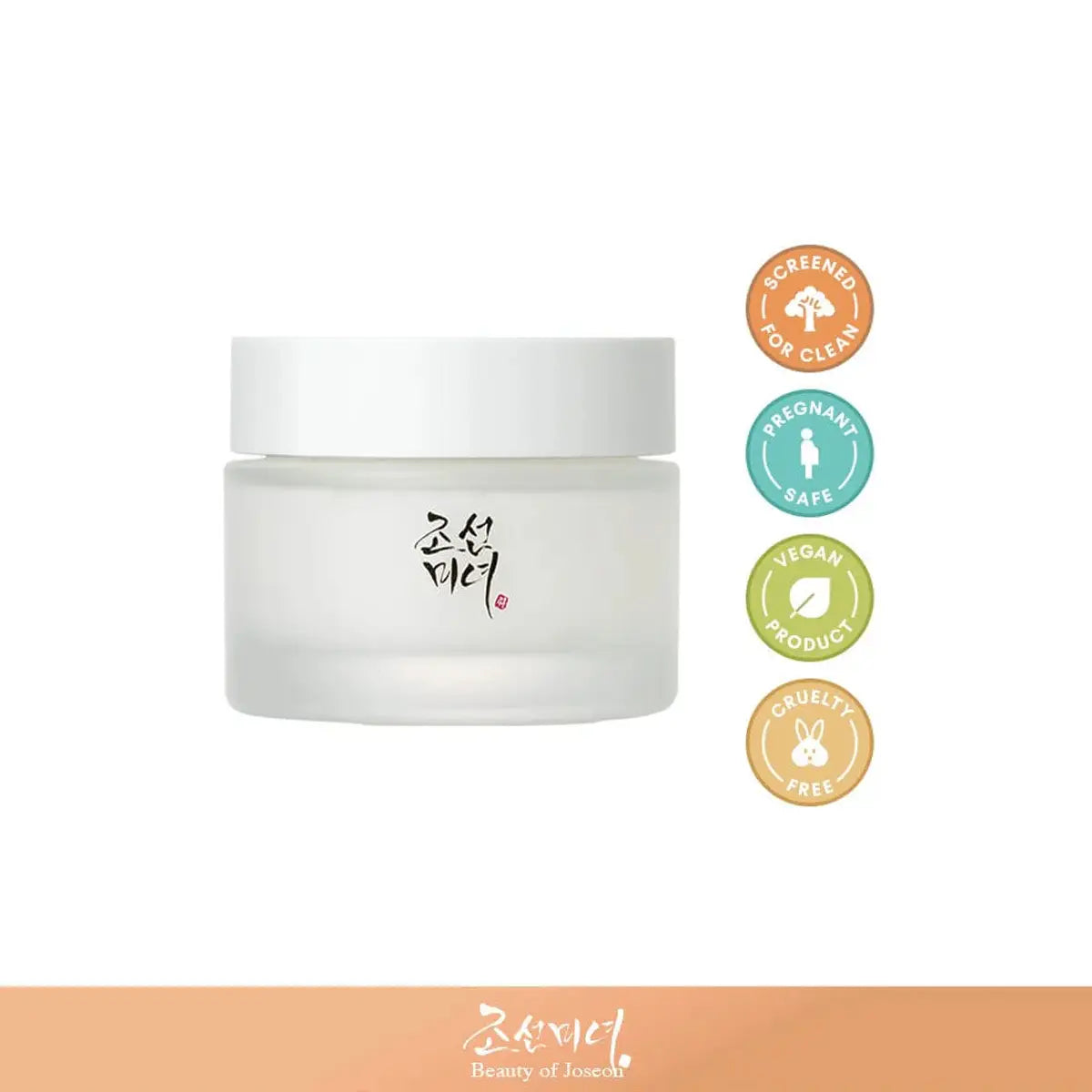 Beauty of Joseon Dynasty Cream, featuring three circular icons and 'Beauty of Joseon' branding.