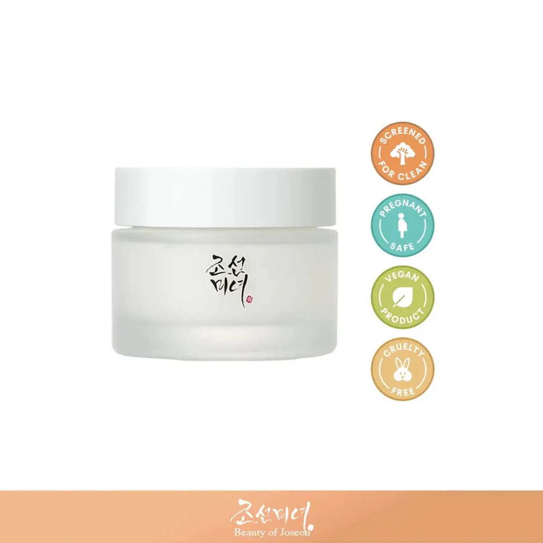 Beauty of Joseon Dynasty Cream, featuring three circular icons and 'Beauty of Joseon' branding.