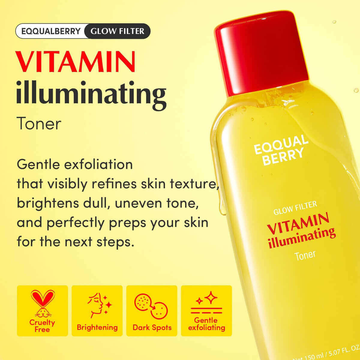 Vitamin Illuminating Toner by Eqqualberry, brightening toner for refreshing dull skin and enhancing radiance.