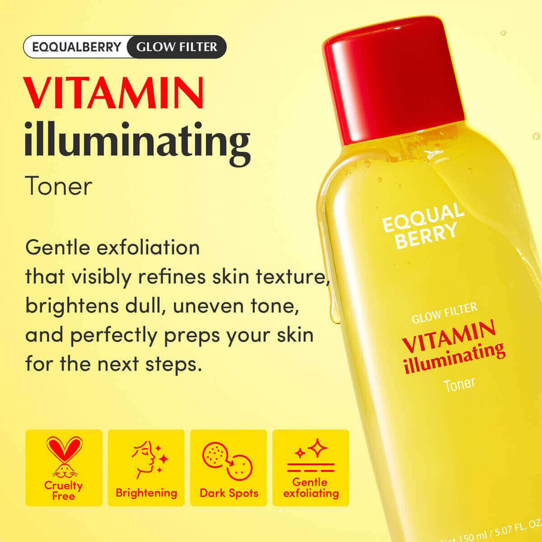 Vitamin Illuminating Toner by Eqqualberry, brightening toner for refreshing dull skin and enhancing radiance.