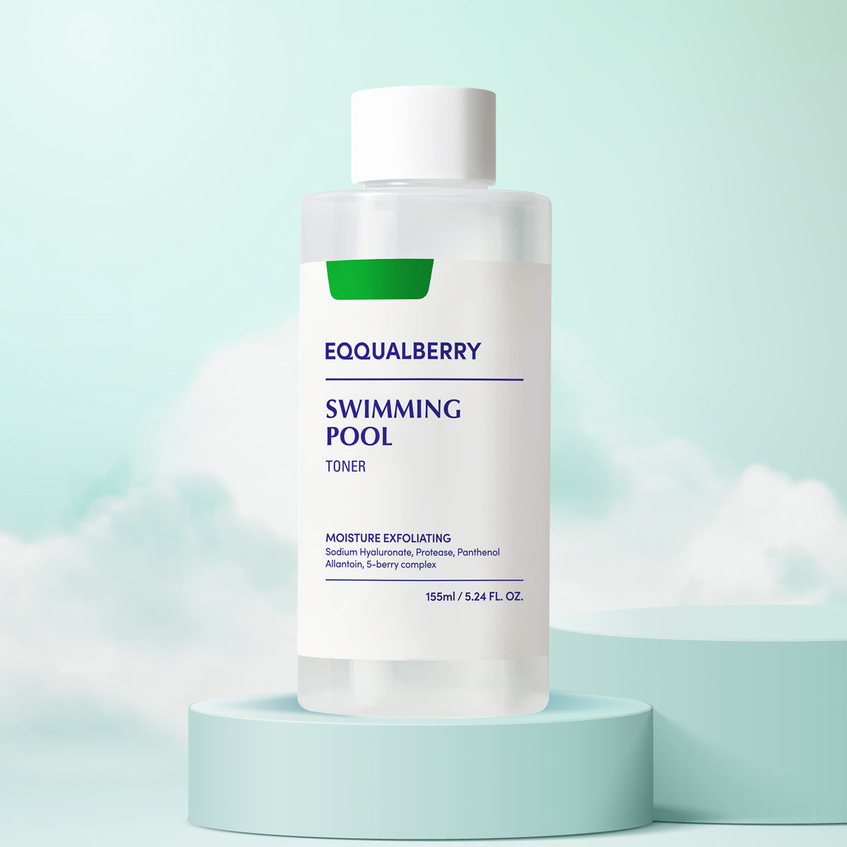 EQQUALBERRY Swimming Pool Toner – Korean hydrating toner for dry, tired, and dehydrated skin. Front 3