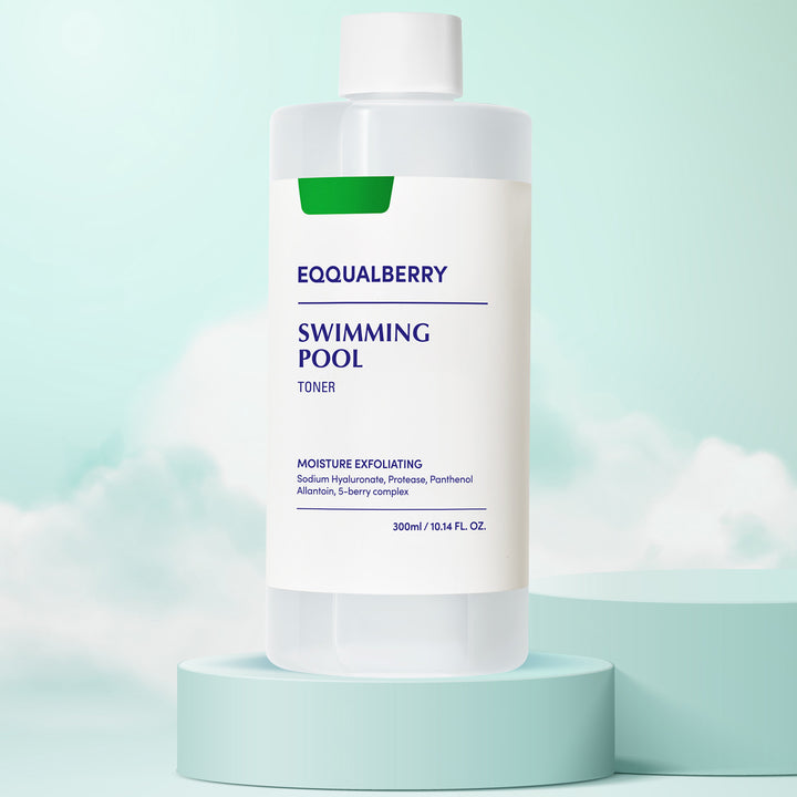 EQQUALBERRY Swimming Pool Toner – Korean hydrating toner for dry, tired, and dehydrated skin. Front 2