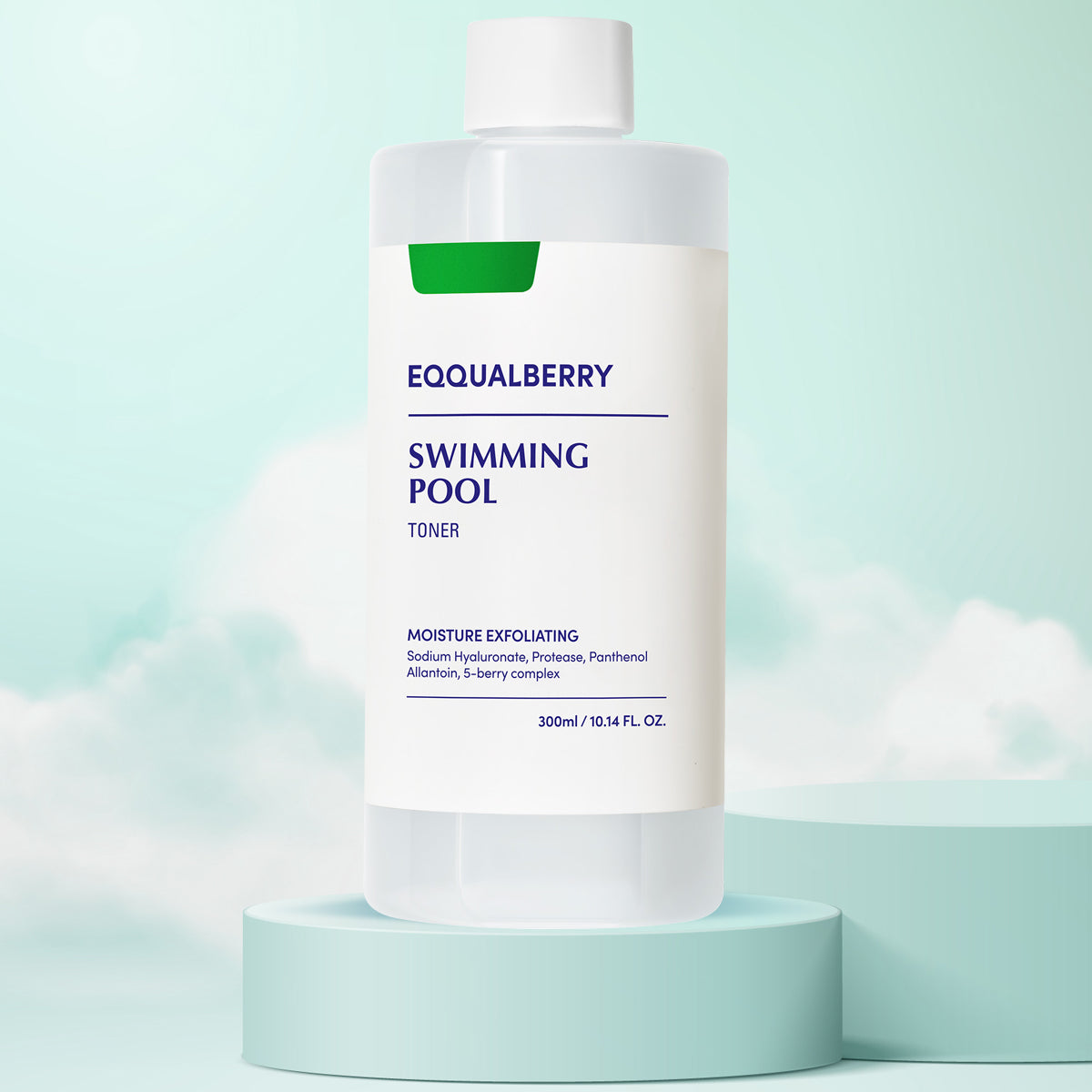EQQUALBERRY Swimming Pool Toner – Korean hydrating toner for dry, tired, and dehydrated skin. Front