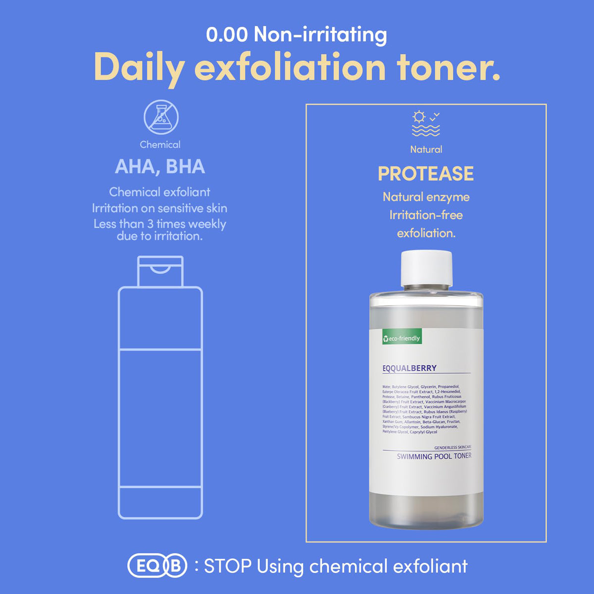 EQQUALBERRY Swimming Pool Toner – Korean hydrating toner for dry, tired, and dehydrated skin. Feature