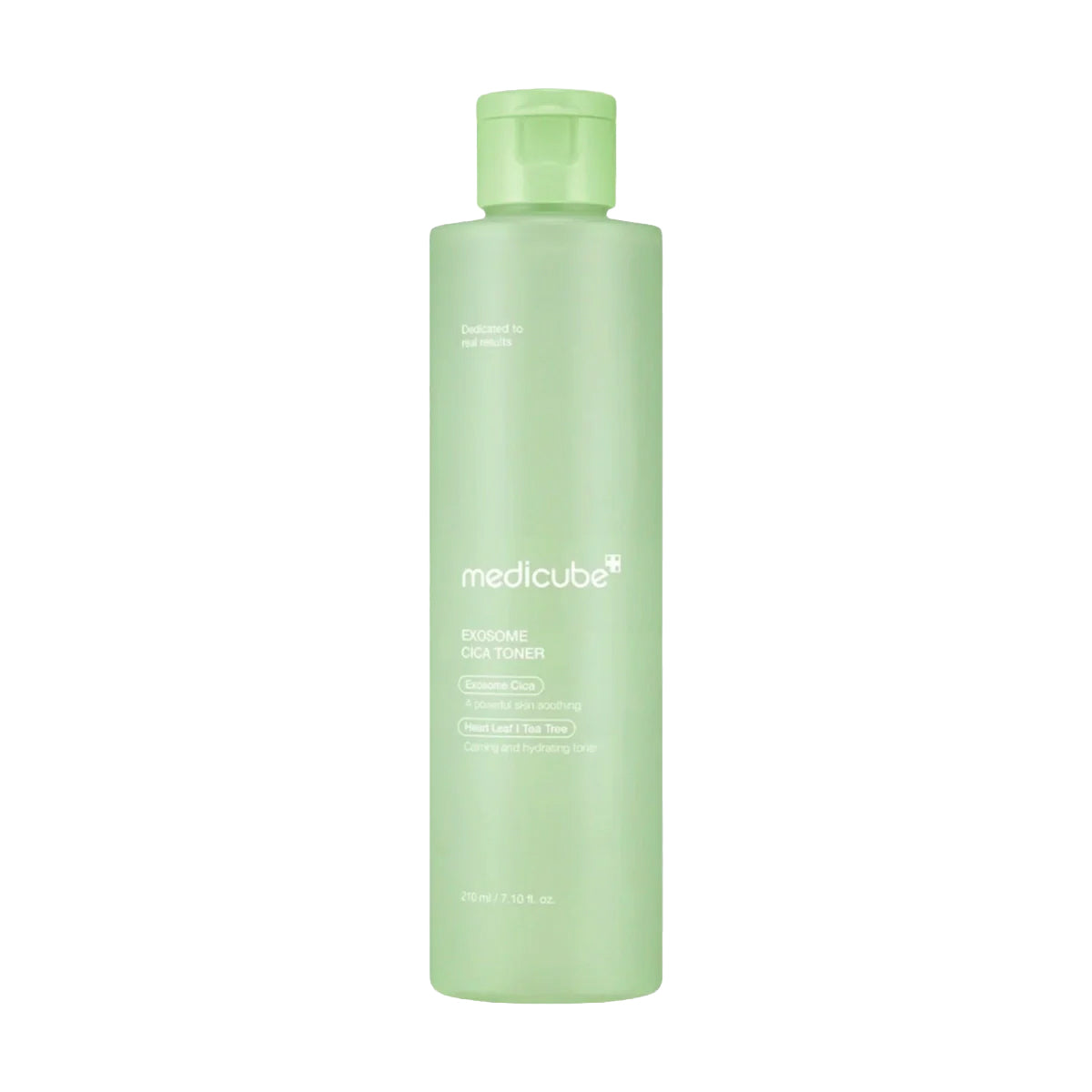 Green bottle with Medicube branding on a white background