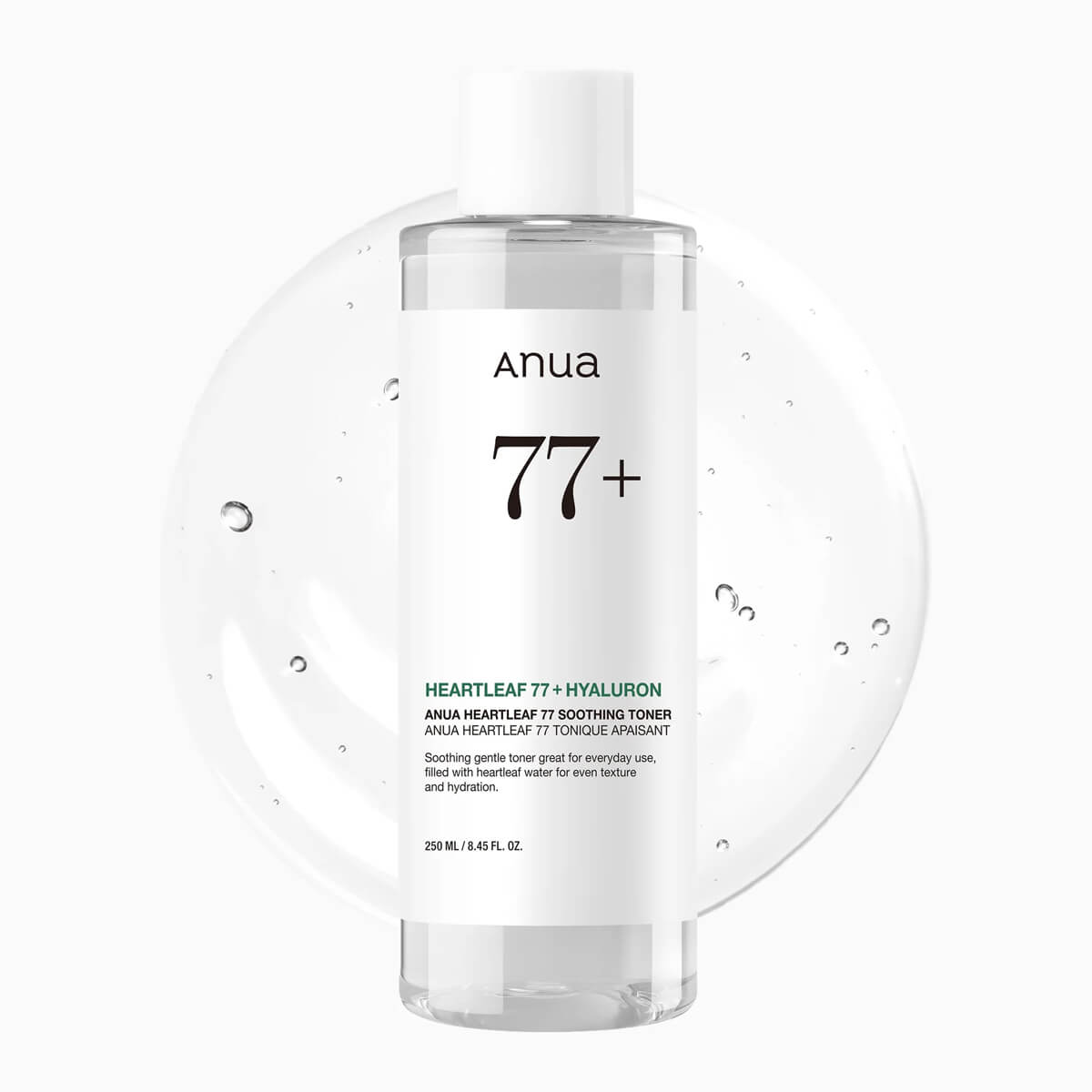 Anua 77+ skincare product on a white background