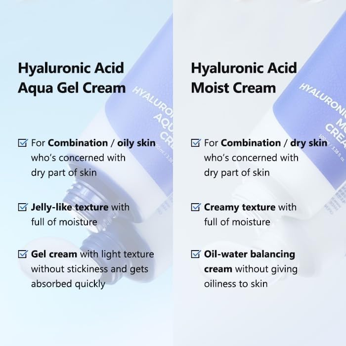 Isntree Hyaluronic Acid Aqua Gel Cream – Lightweight Korean moisturizer with 5 types of hyaluronic acid | Perfect for oily and dehydrated skin | Shop in Dubai at Mirae Beauty Hub UAE. Feature