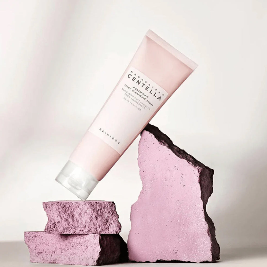 Skintuna Centella cleansing balm with pink packaging on a white background