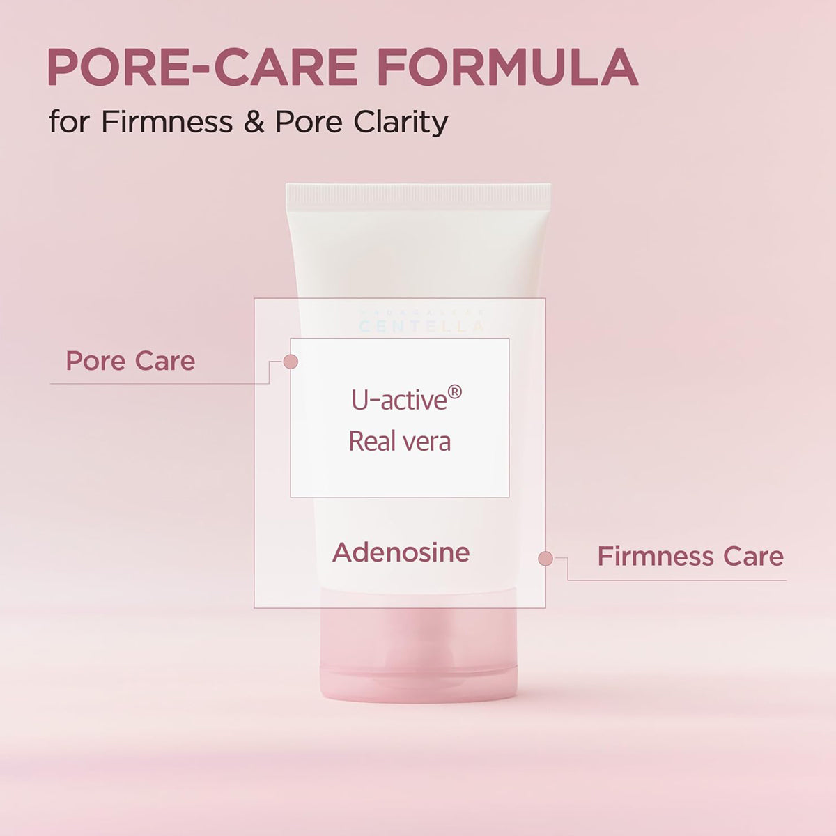 Product packaging with 'U-active Real vera' on a pink background