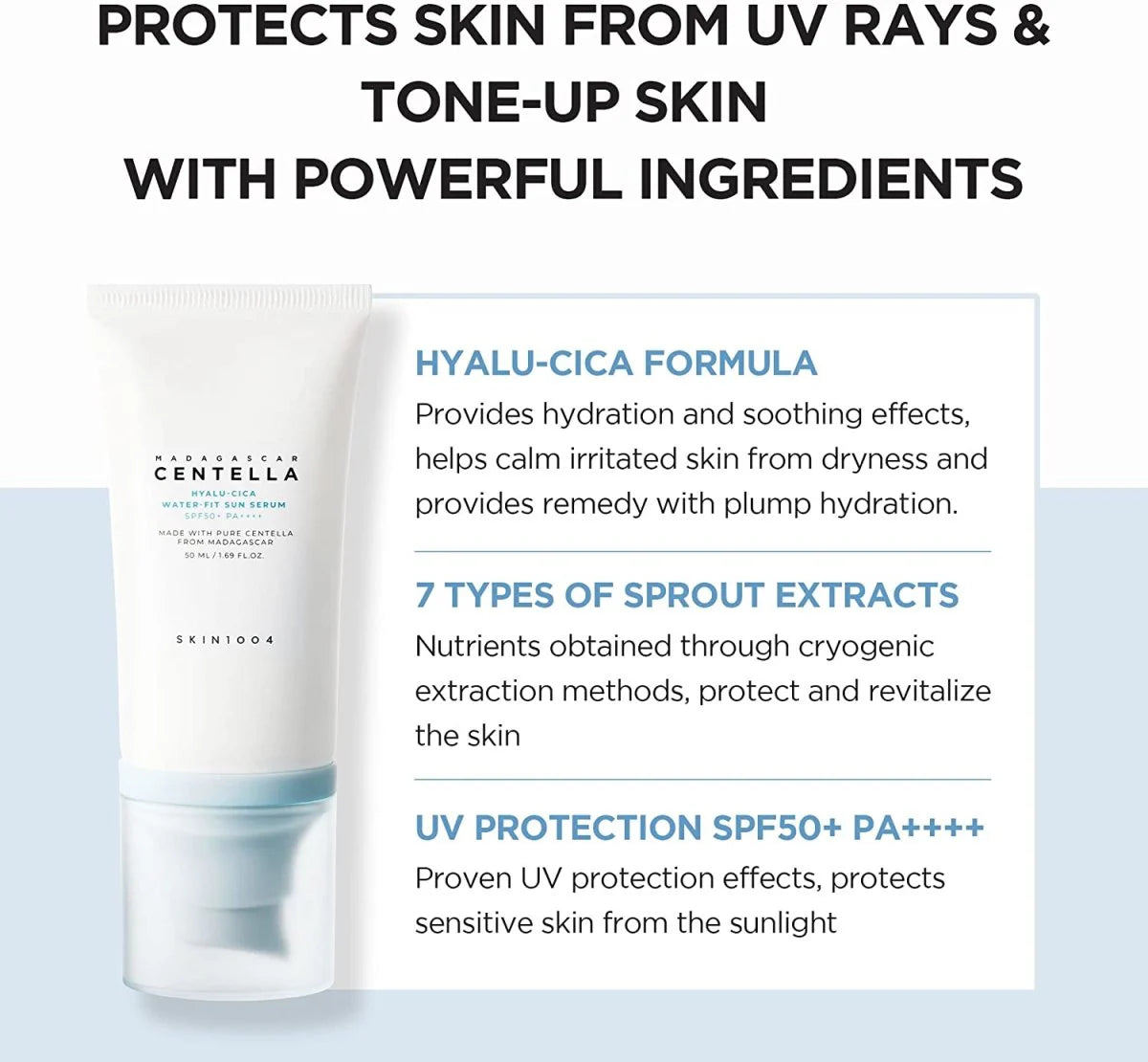 Madagascar Centella Hyalu-Cica Water-Fit Sun Serum SPF50+ PA++++ (50ml)