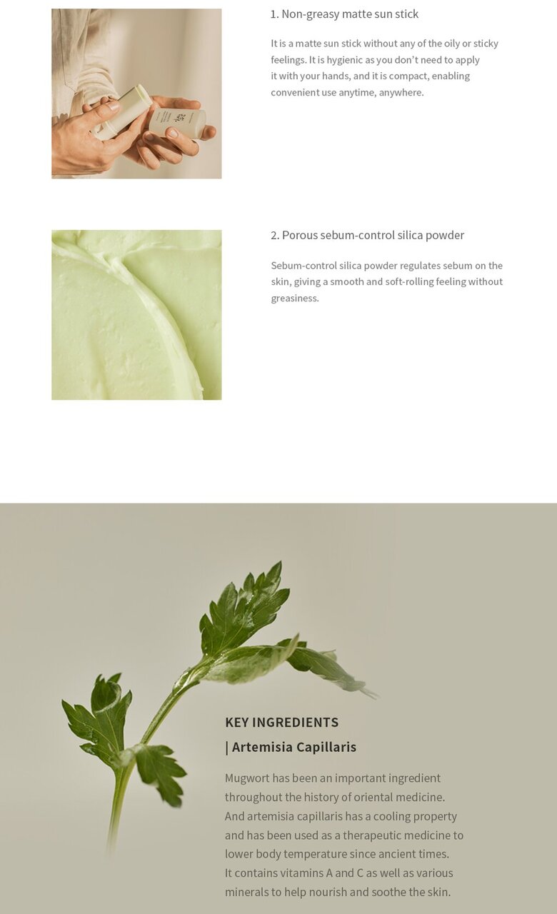 Matte Sun Stick Mugwort+Camelia SPF 50+