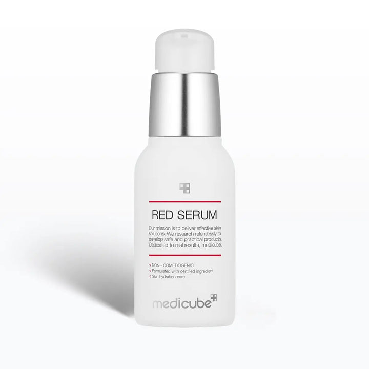 Medicube Red Serum bottle on a white background