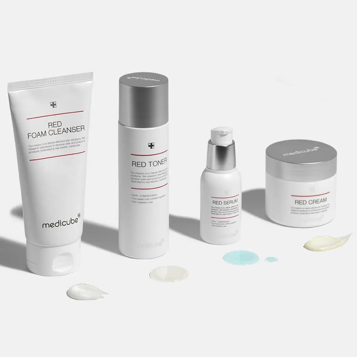 Collection of Medicube skincare products on a white background