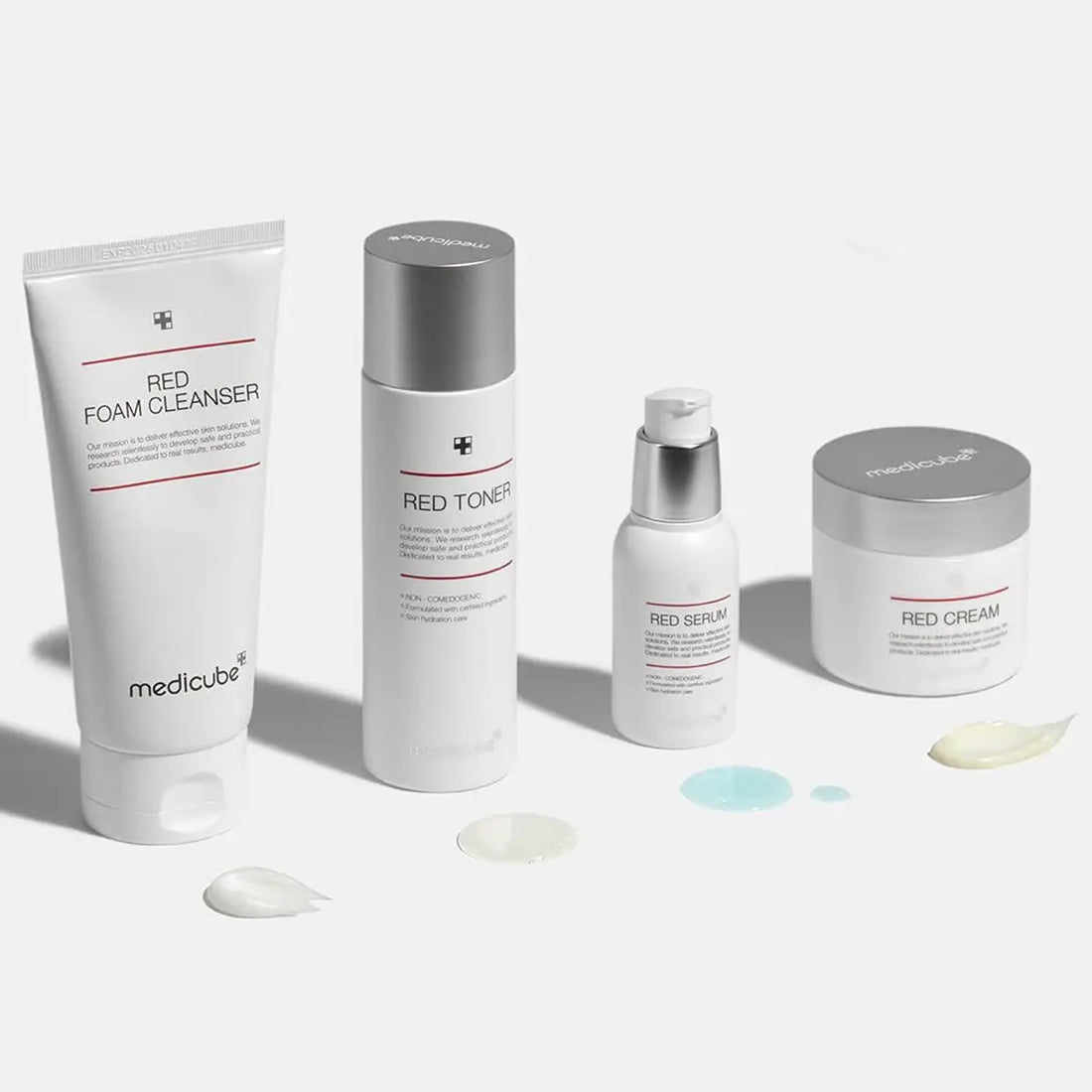 Collection of Medicube skincare products on a white background