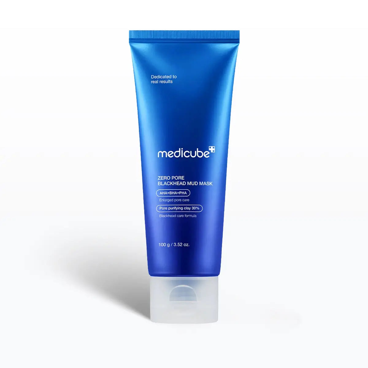 Blue tube of Medicube Zero Pore Blackhead Mud Mask on a white background