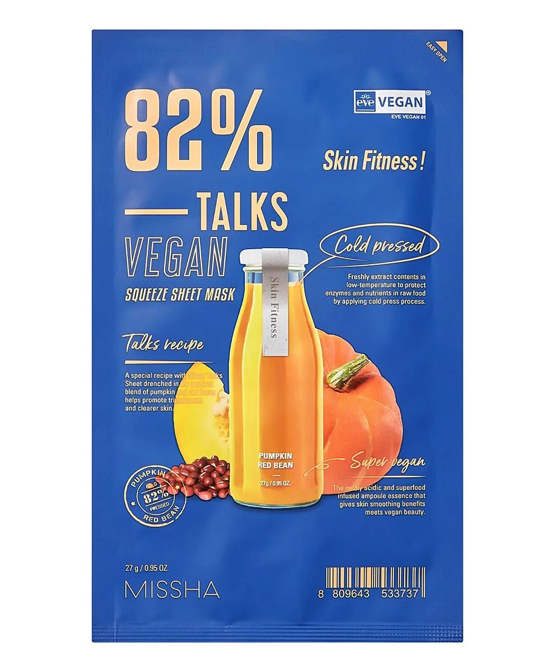 Missha Talks Vegan Squeeze Sheet Mask (Skin Fitness) (27g)