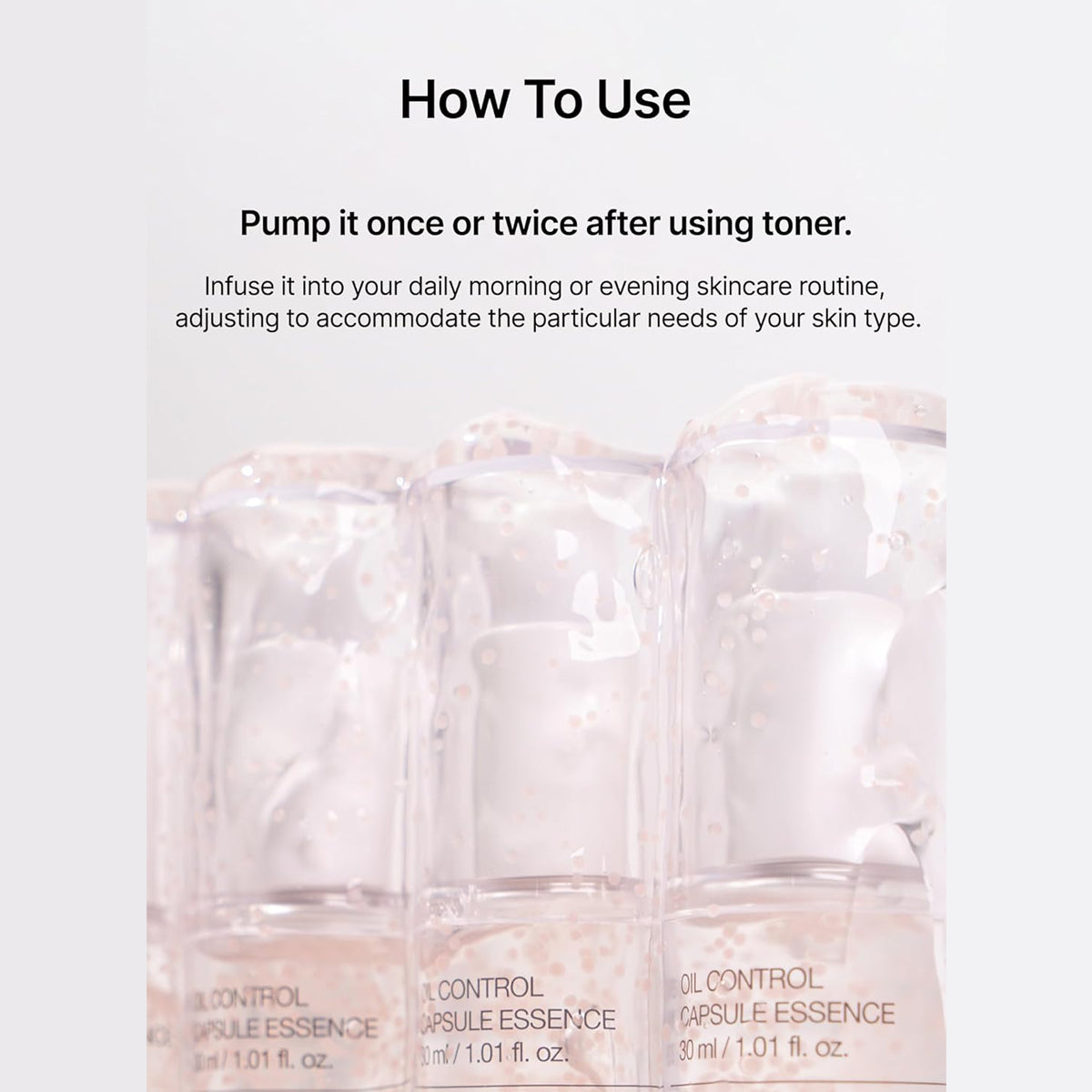 Skincare product packaging with text on how to use it