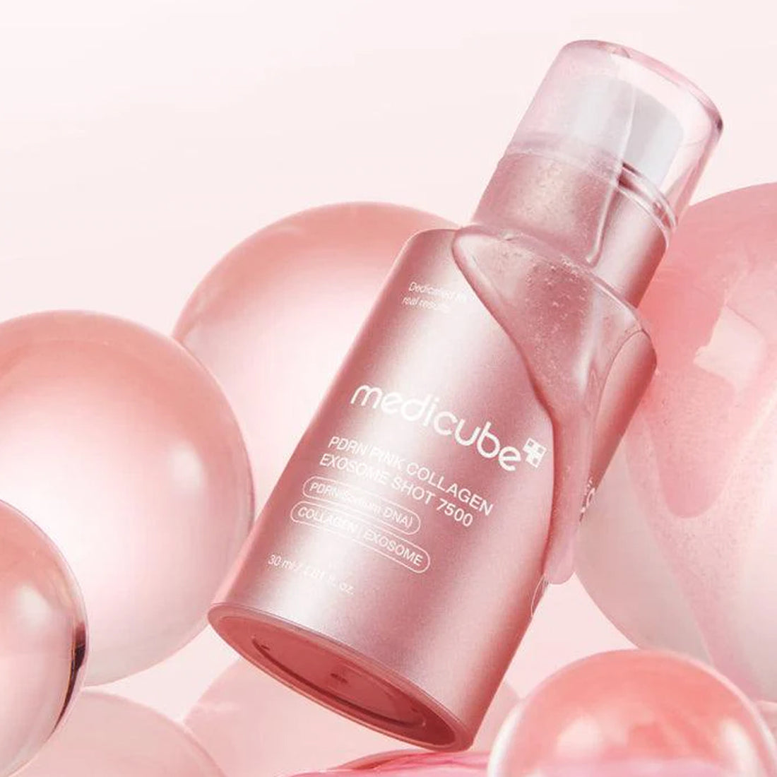 Medicube PDRN Pink Collagen Exosome Shot 7500 – Anti-aging Korean serum for mature skin in Dubai.