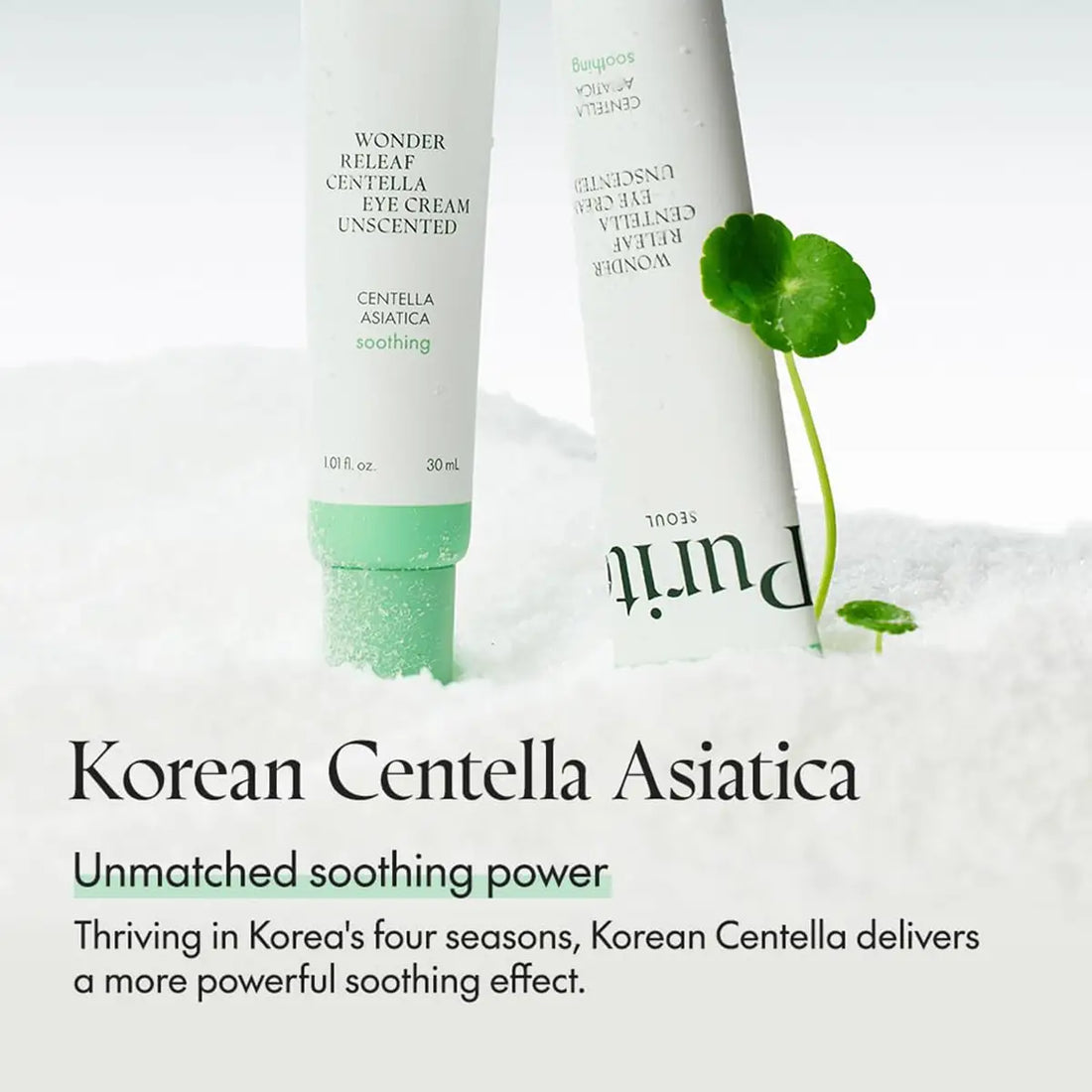 Two skincare bottles with Korean Centella Asiatica text on a white background