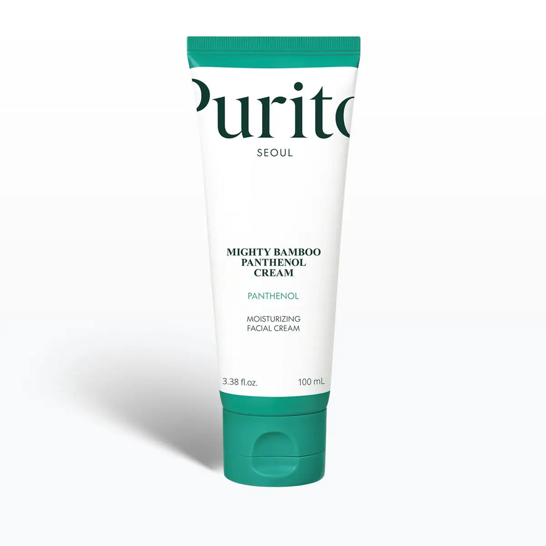 Tube of Purito Mighty Bamboo Panthenol Cream on a white background