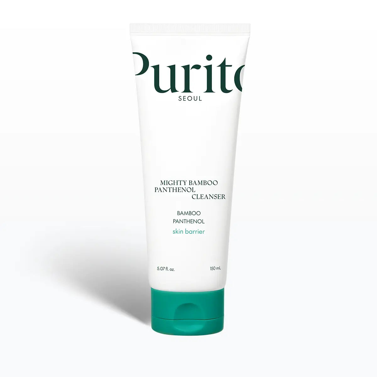 Tube of Purito Mighty Bamboo Panthenol Cleanser on a white background