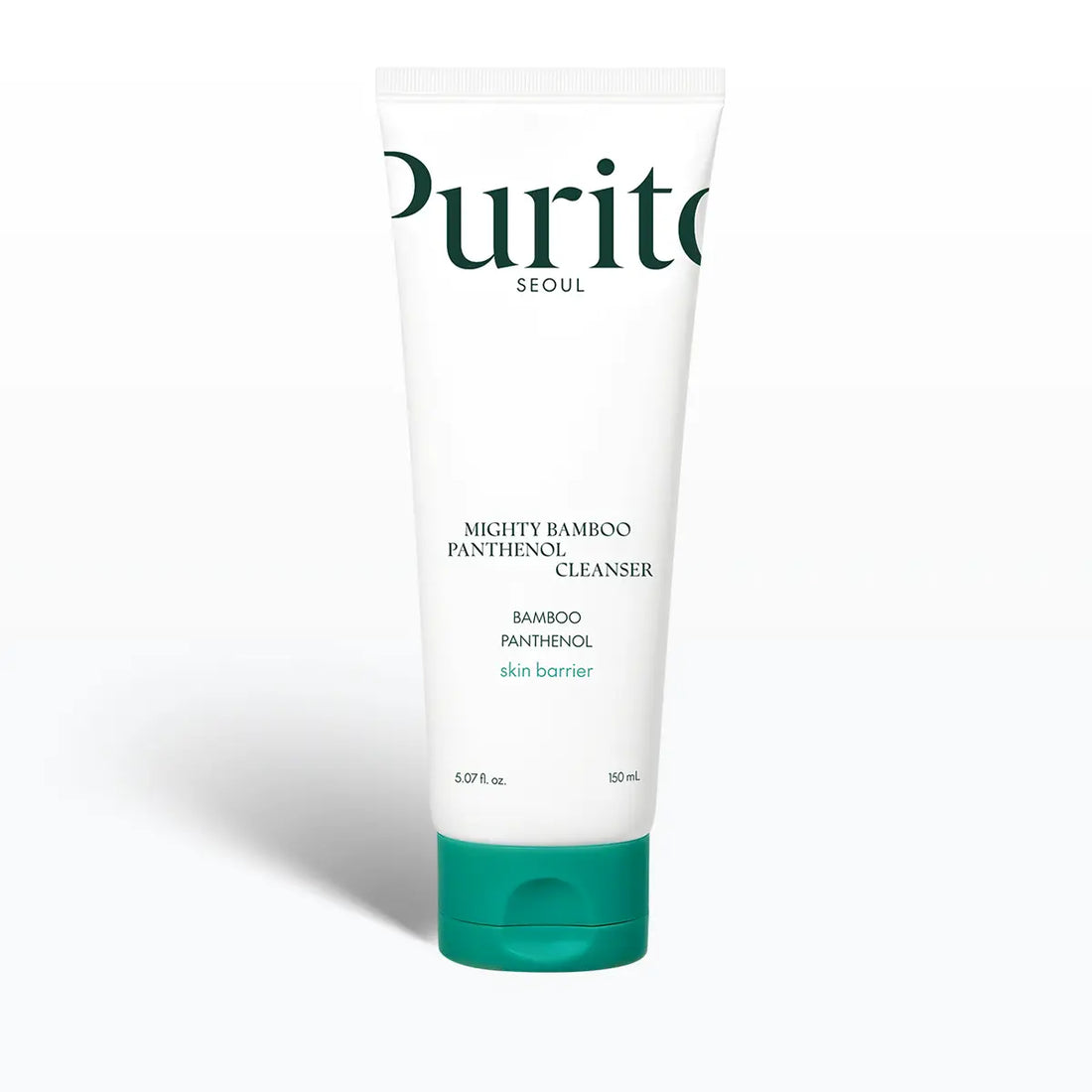 Tube of Purito Mighty Bamboo Panthenol Cleanser on a white background