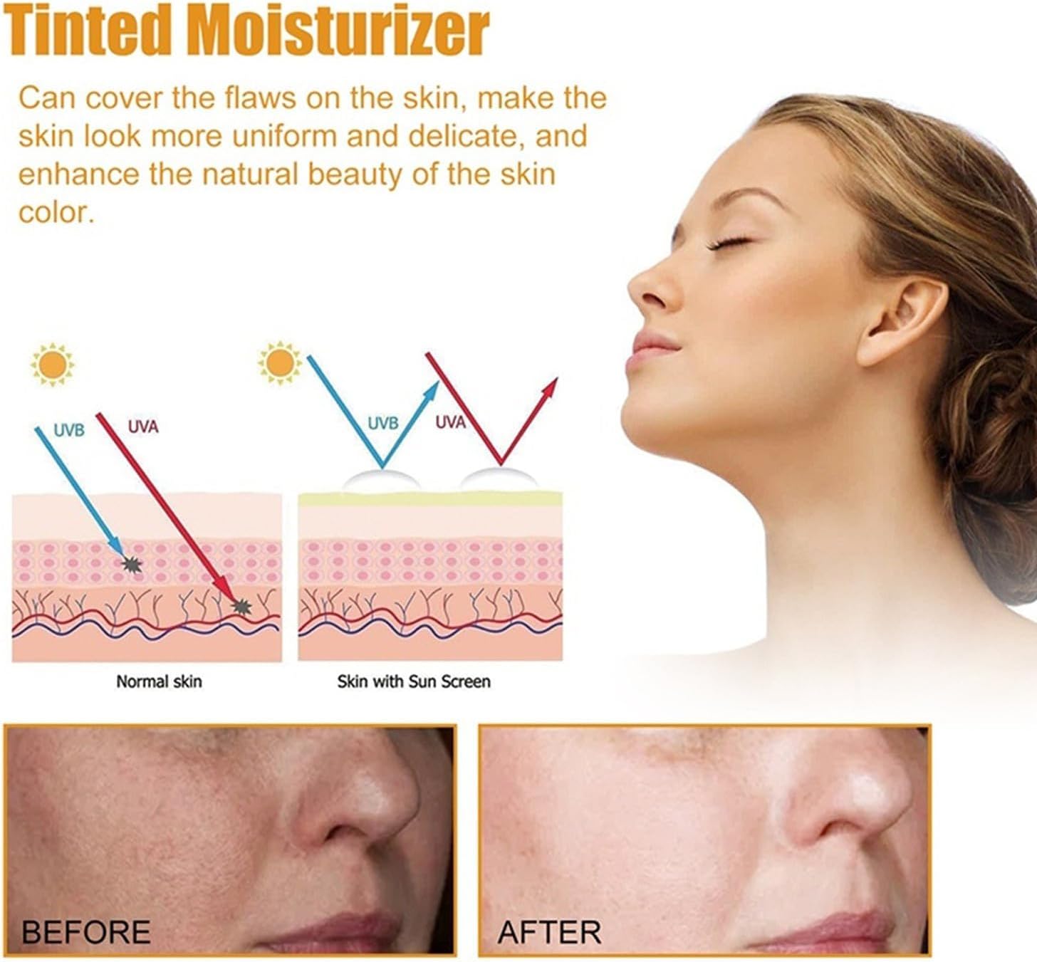 Round Lab Birch Juice Sun Cream SPF50+ – Korean skincare 50ml, Before & After