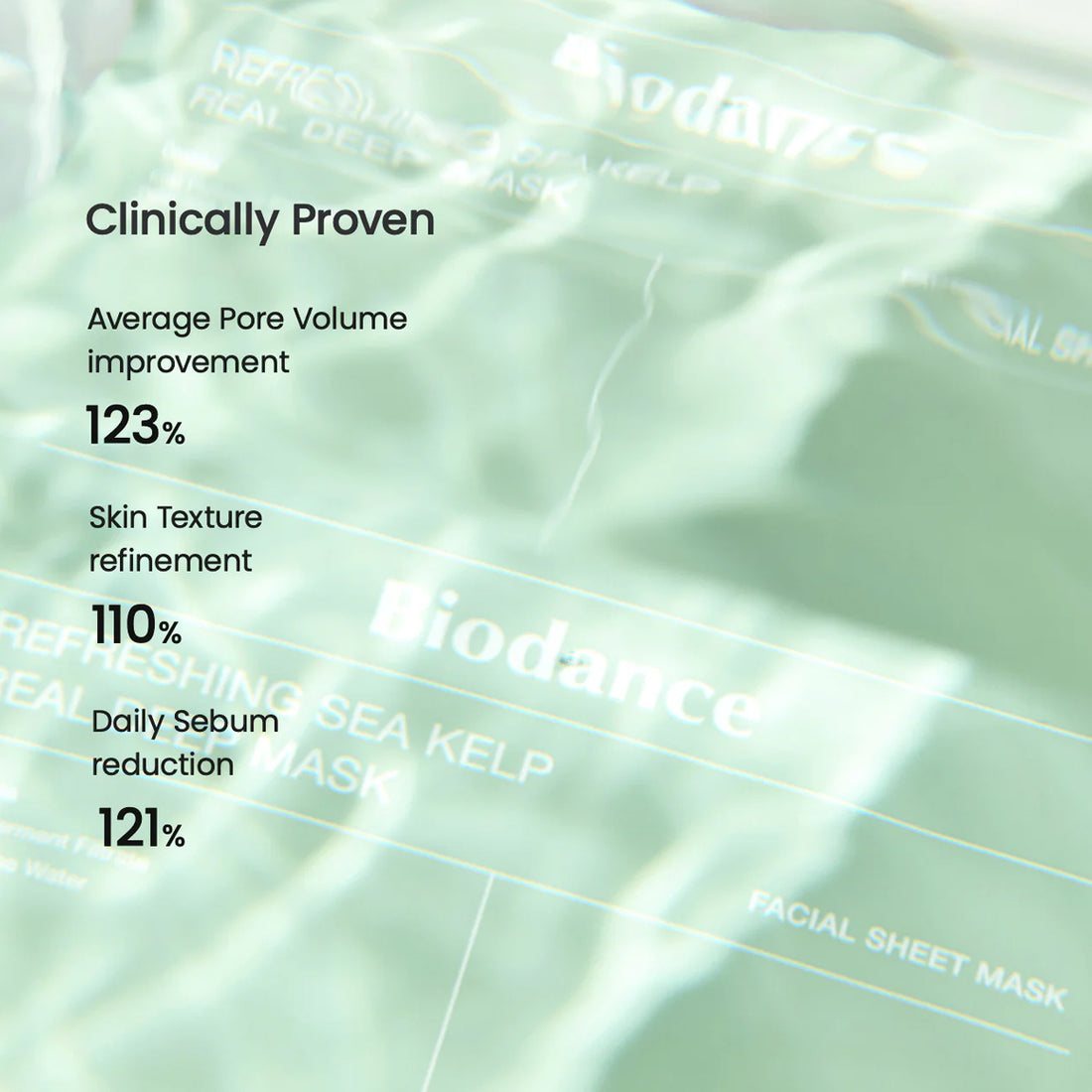 Biodance Refreshing Sea Kelp Real Deep Mask – Korean Skincare Bio-Cellulose Sheet Mask with Sea Kelp for Oil Control and Hydration. Clinically Proven