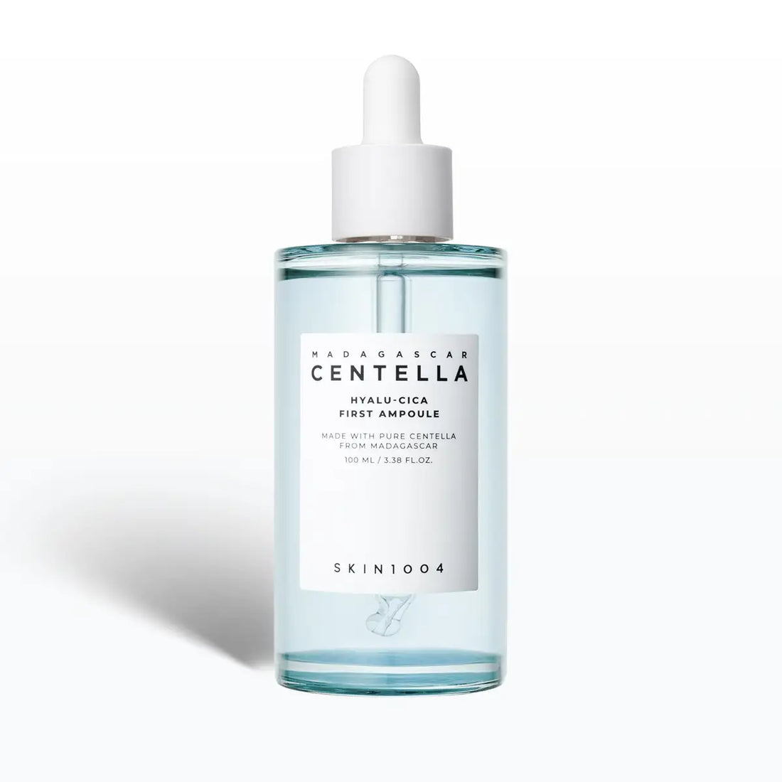 SKIN1004 Madagascar Centella Hyalu-Cica First Ampoule bottle on a light gray background