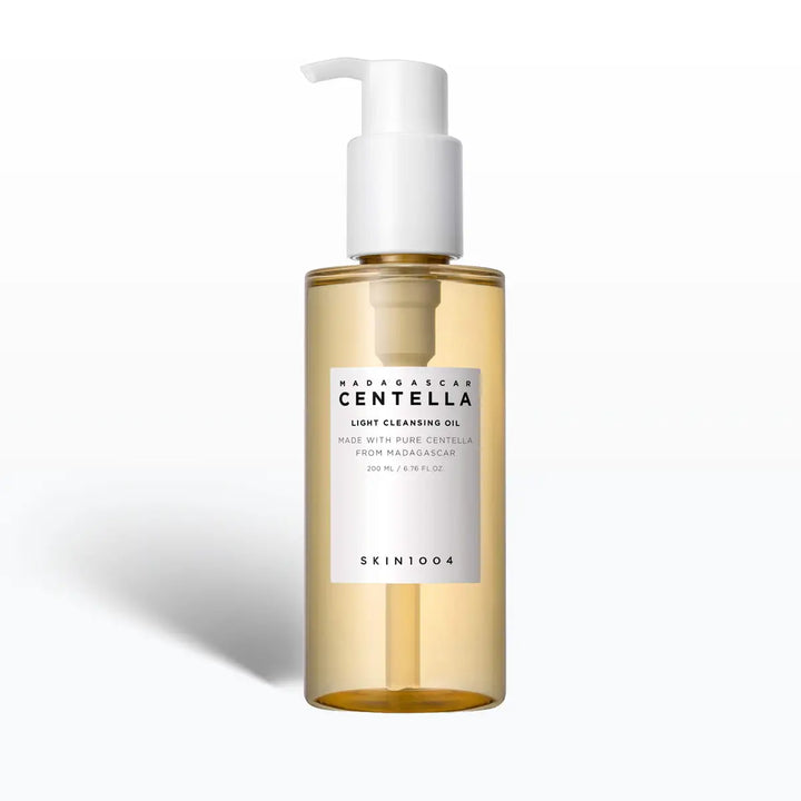 Bottle of Skin1004 Madagascar Centella light cleansing oil on a white background