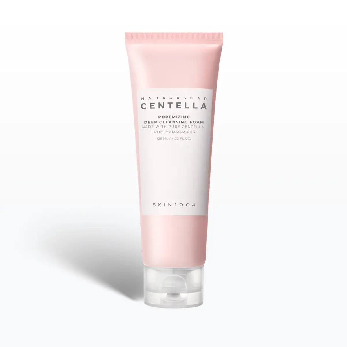 Pink tube of SKIN1004 Madagascar Centella Poremizing Deep Cleansing Foam on a white background