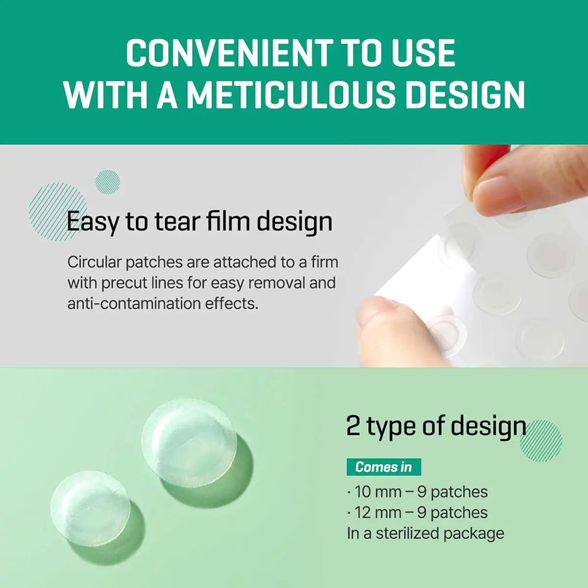 SOME BY MI 30 Days Miracle Clear Spot Patch with easy to tear film design and two patch sizes for acne treatment.